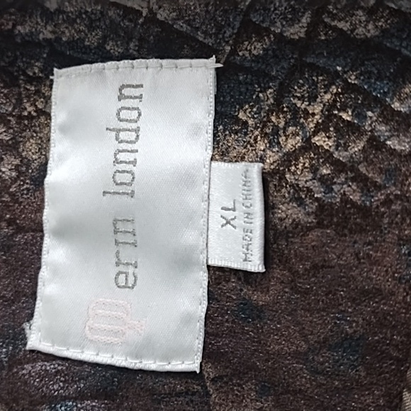 Soft Sueded Snake Print Pocketed Zip Front Lined Vest Extra Large - Picture 8 of 14